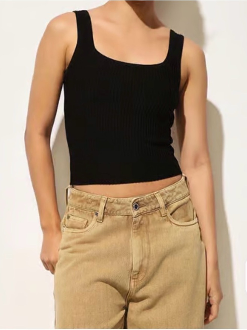 INC International Concepts Ribbed Square-Neck Tank Top